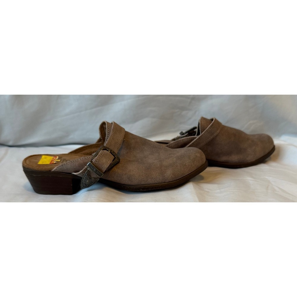 Minnetonka Women's Sz 7.5 Billie Brown Leather Closed Toe Low Heel Western Mules - Picture 4 of 9